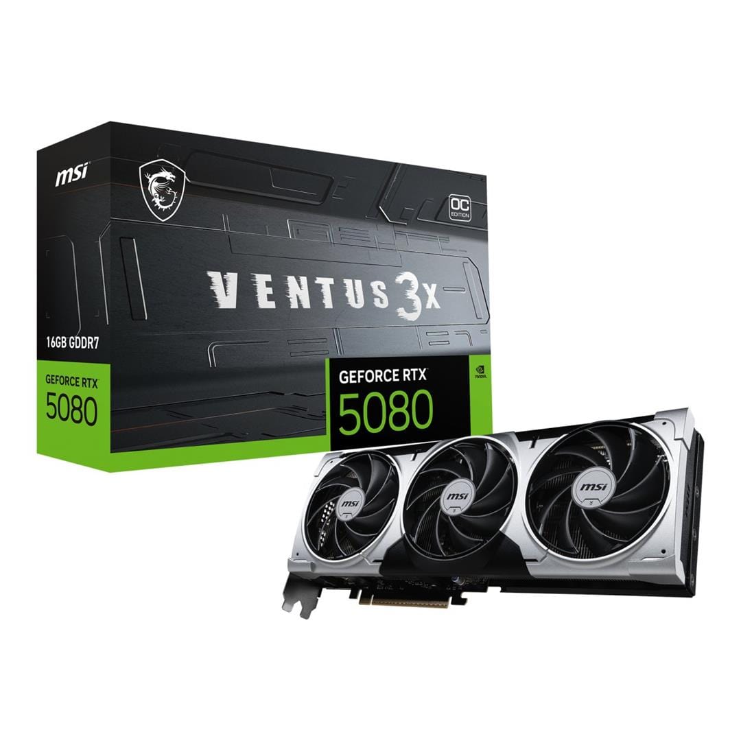 MSI Ventus GeForce RTX 5080 16G 3X OC Plus 16GB GDDR7 Graphics Card