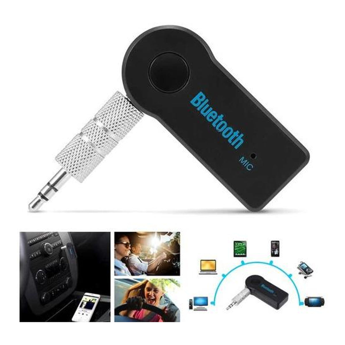 UniQue Bluetooth Hands-Free Music and Call Receiver Black GK-BT-350