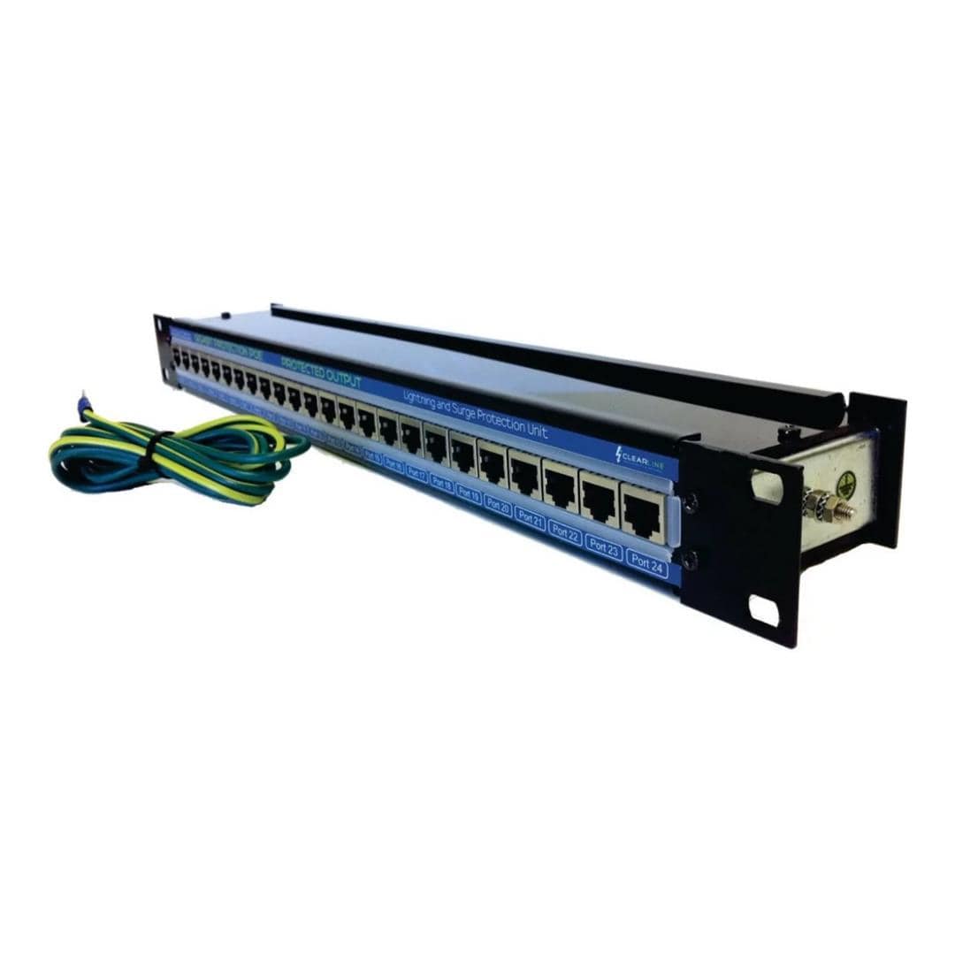Clear Line 24-port Gigabit Rackmount PoE Surge Arrestor GPOE-RMPP24
