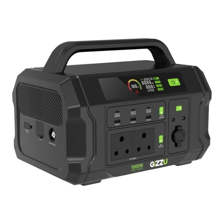 Gizzu Challenger Pro 1000W 1120Wh 50000Ah UPS Fast Charge LifePO4 Portable Power Station with 2x SA Power Plugs GPS1100U