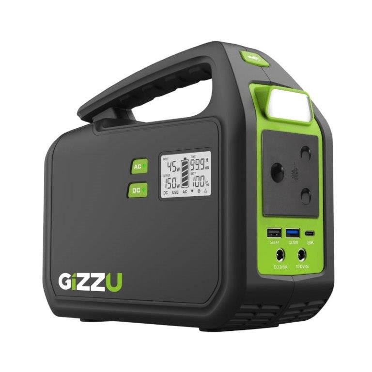Gizzu 150W 242Wh 67200mAh Lithium-Ion Portable Inverter Power Station with SA Power Plug GPS150MAX
