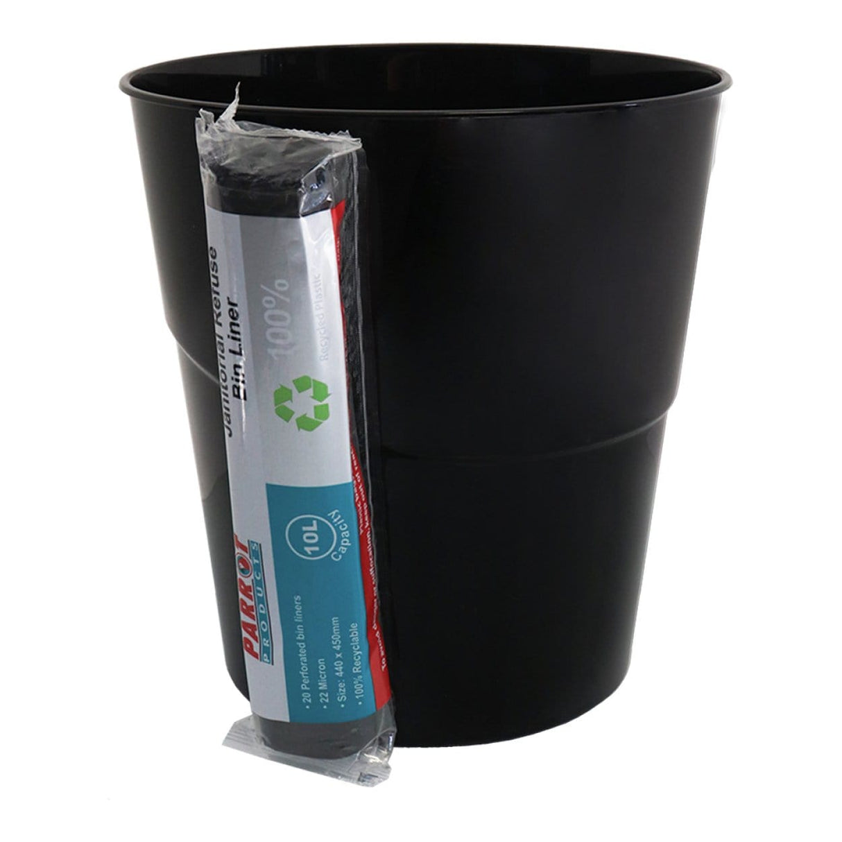 Parrot Janitorial 10L Waste Bin and 22 Micron Refuse Bag Combo GR071