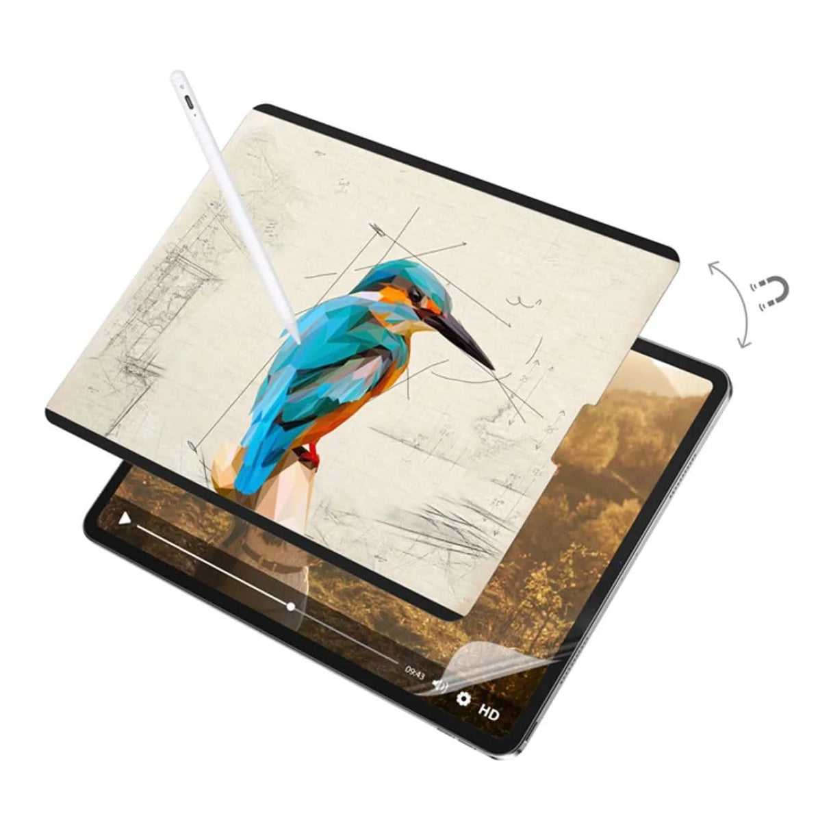 SwitchEasy SwitchPaper 2-in-1 Magnetic Paper-Feel Screen Protector GS-109-178-263-65