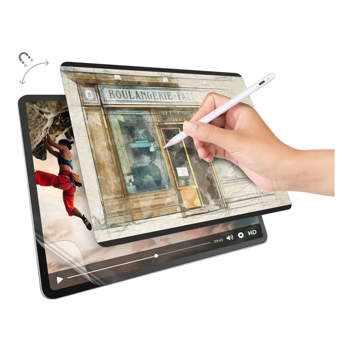 SwitchEasy SwitchPaper 2-in-1 Magnetic Paper-Feel Screen Protector GS-109-178-263-65