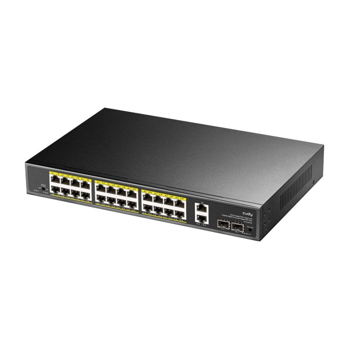 Cudy 24-port GbE PoE Unmanaged Switch with 2x GbE and 2x SFP Uplink Ports GS1026PS2