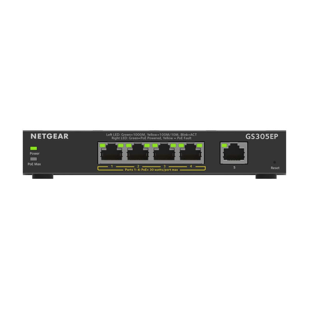 Netgear GS305EP 5-port Managed Switch L2/L3 Gigabit Ethernet PoE Black GS305EP-100PES