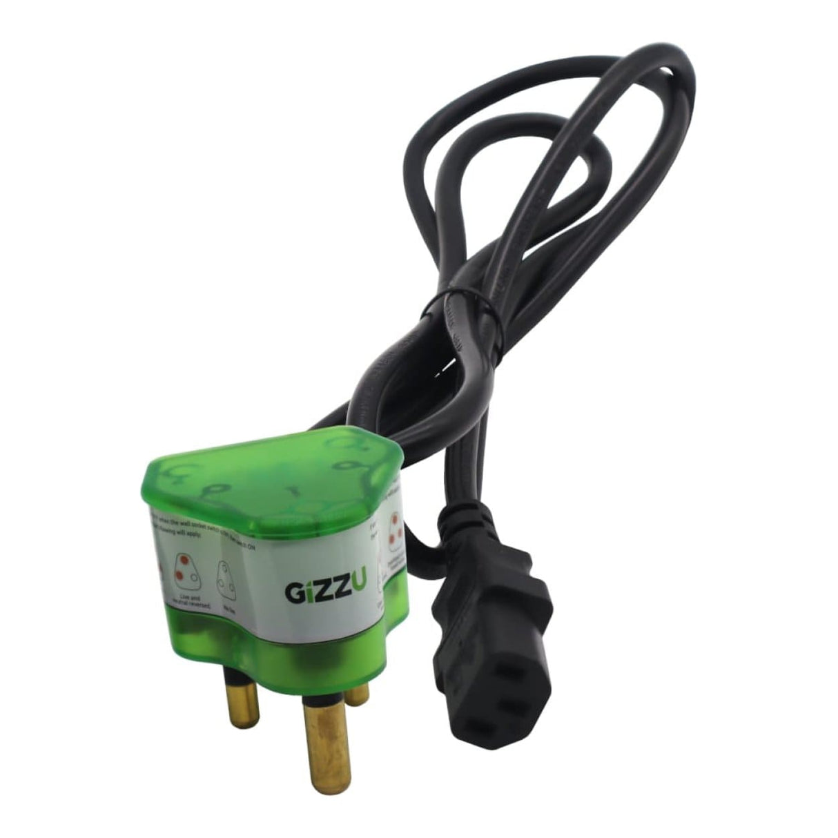 Gizzu Surge Protector 10A Kettle Plug Cable 1.5m GSPIEC1