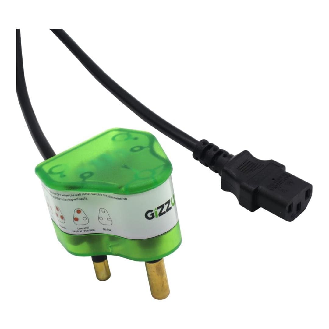 Gizzu Surge Protector 16A Kettle Plug Cable 1.5m GSPIEC15