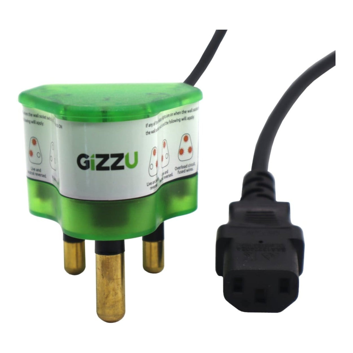 Gizzu Surge Protector 16A Kettle Plug Cable 1.5m GSPIEC15