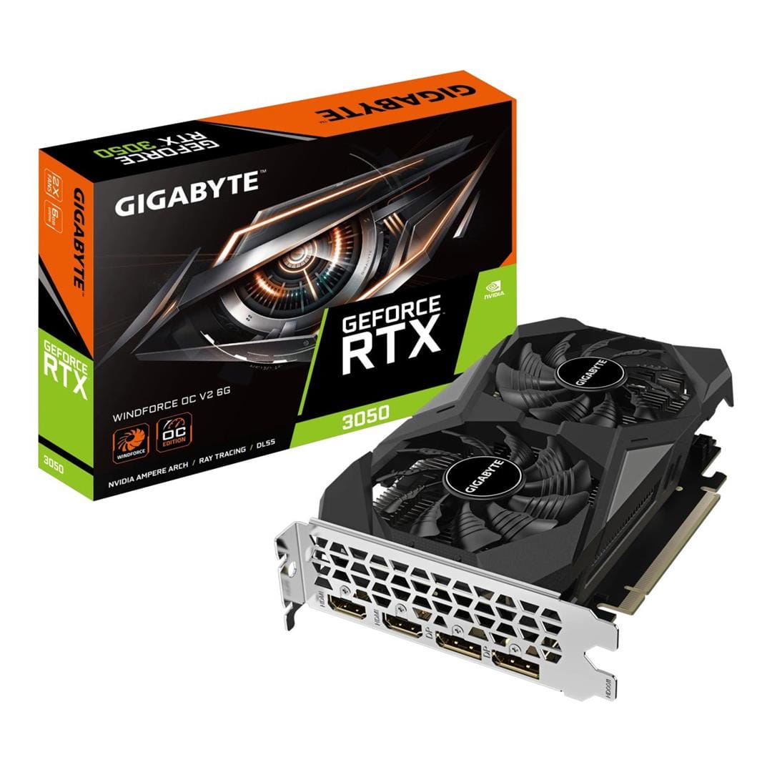 Gigabyte GeForce RTX 3050 Windforce OC V2 6G 6GB GDDR6 Graphics Card GV-N3050WF2OCV2-6GD
