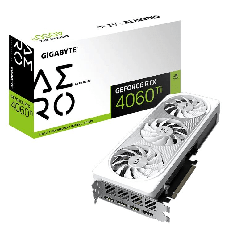 Gigabyte Nvidia GeForce RTX 4060 Ti AERO OC 8GB GDDR6 Graphics Card GV-N406TAERO OC-8GD