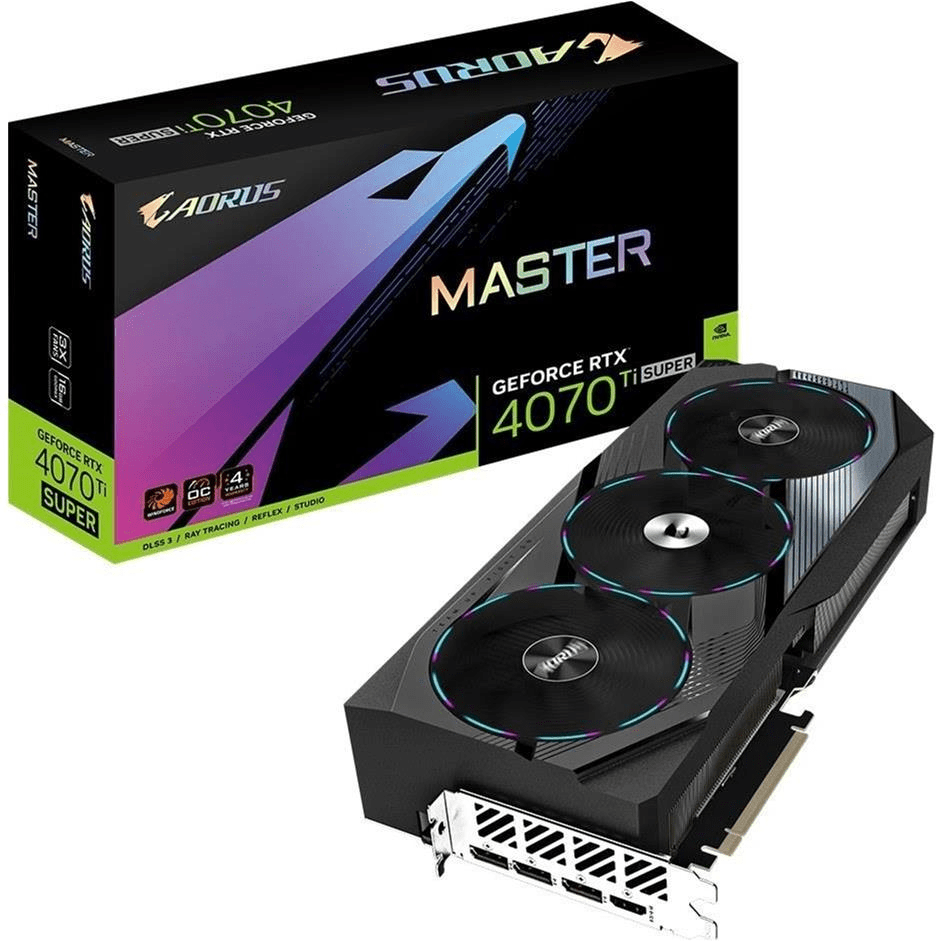 Gigabyte Aorus Nvidia GeForce RTX 4070 Ti Super Master 16G 16GB GDDR6X Graphics Card GV-N407TSAORUS M-16GD