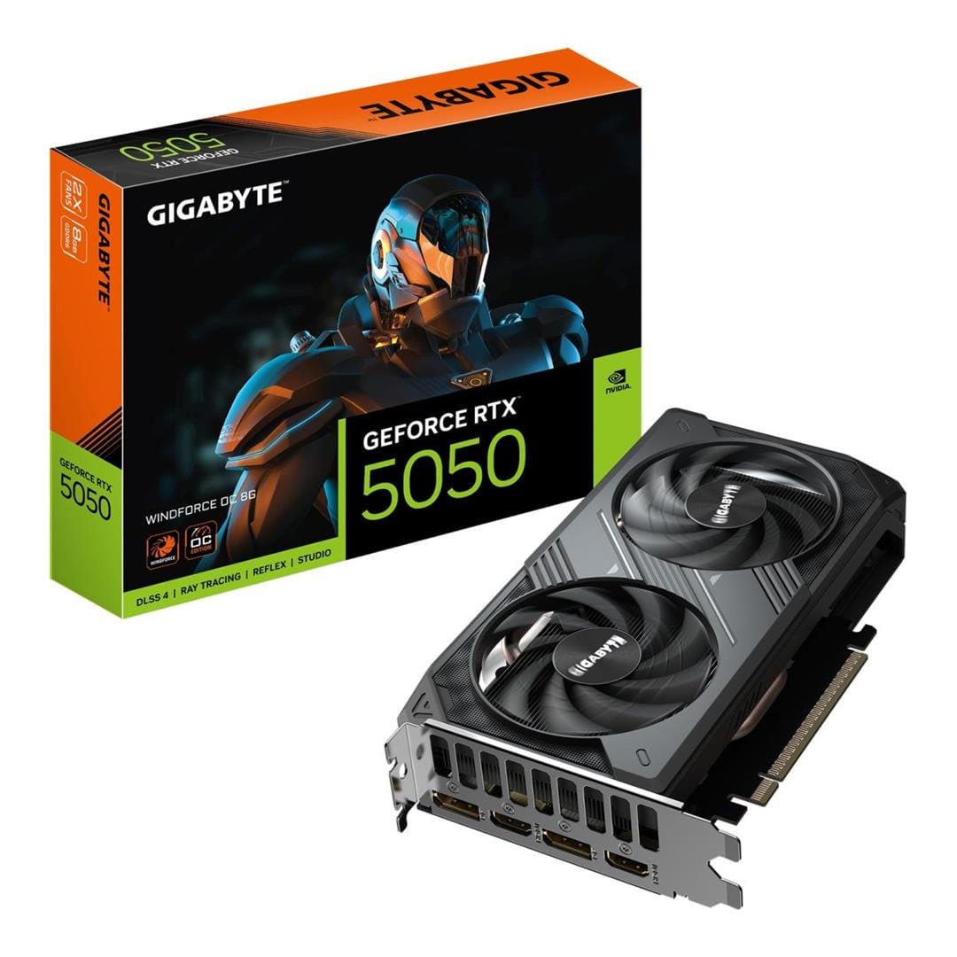 Gigabyte GeForce RTX 5050 Windforce OC 8G 8GB GDDR6 Graphics Card GV-N5050WF2OC-8GD
