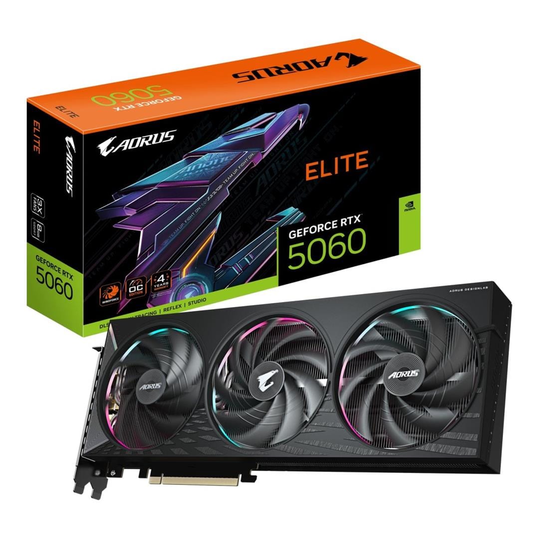 Gigabyte AORUS GeForce RTX 5060 Elite 8GB GDDR7 Graphics Card GV-N5060AORUS E-8GD