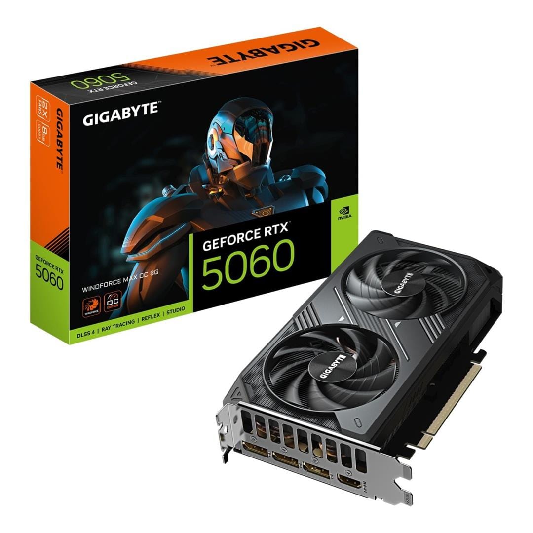 Gigabyte GeForce RTX 5060 Windforce Max OC 8G 8GB GDDR7 Graphics Card GV-N5060WF2MAX OC-8GD