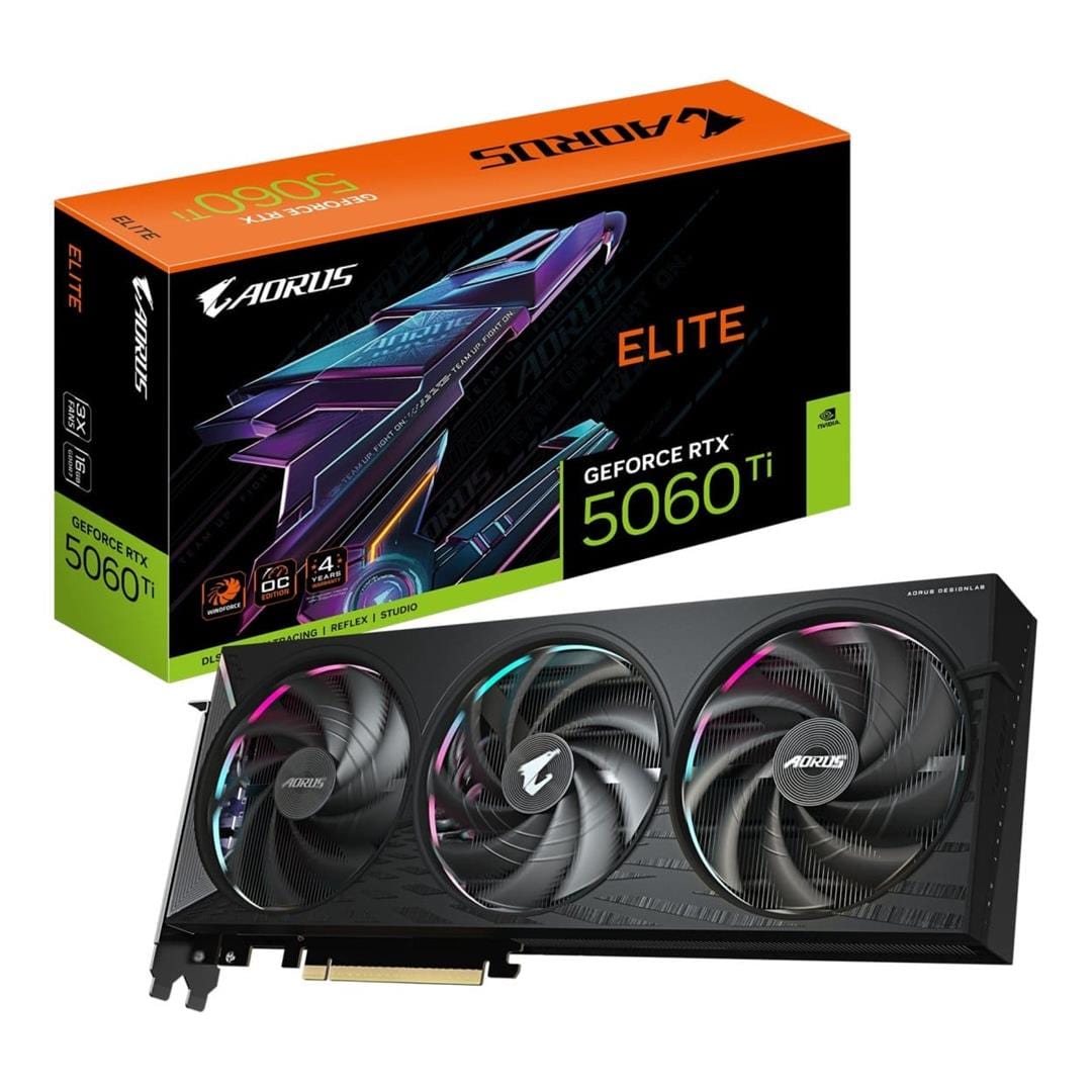 Gigabyte AORUS GeForce RTX 5060 Ti Elite 16GB GDDR7 Graphics Card GV-N506TAORUS E-16GD