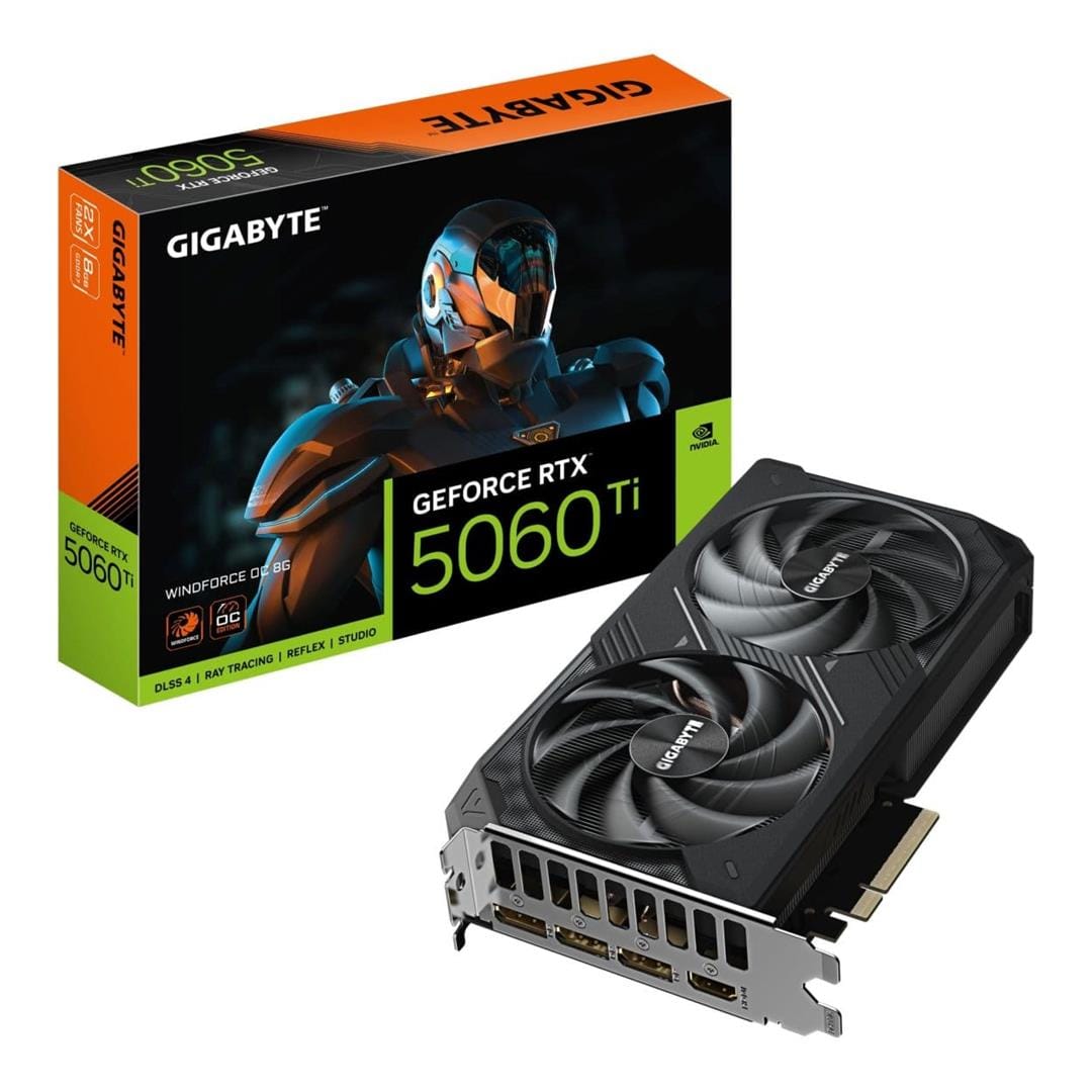 Gigabyte GeForce RTX 5060 Ti Windforce OC 8GB GDDR7 Graphics Card GV-N506TWF2OC-8GD
