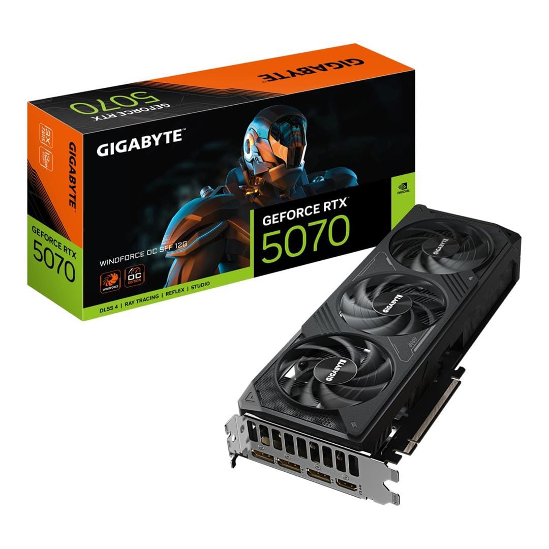 Gigabyte GeForce RTX 5070 Windforce OC SFF 12G 12GB GDDR7 Graphics Card GV-N5070WF3OC-12GD