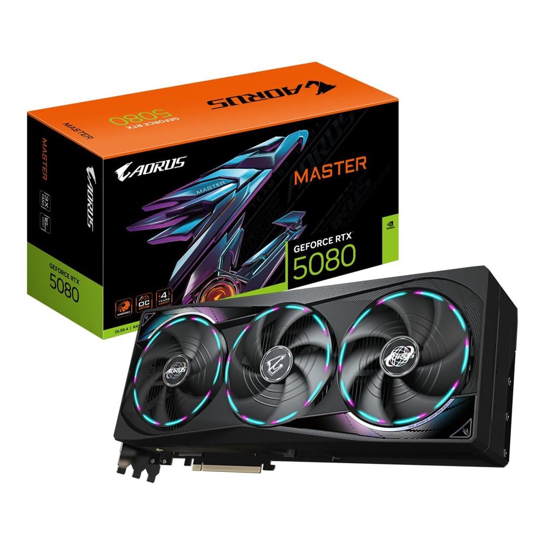 Gigabyte AORUS GeForce RTX 5080 Master 16GB GDDR7 Graphics Card GV-N5080AORUS M-16GD