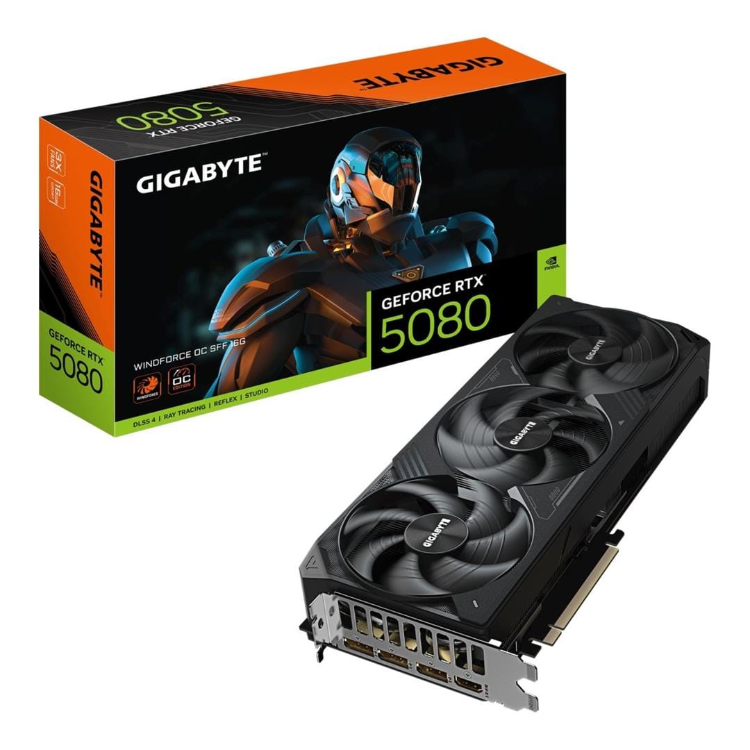 Gigabyte GeForce RTX 5080 Windforce OC SFF 16G 16GB GDDR7 Graphics Card GV-N5080WF3OC-16GD