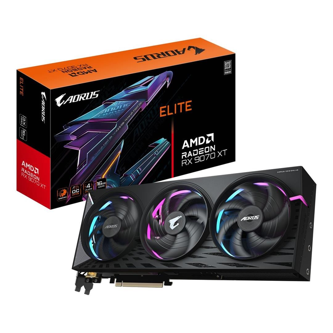 Gigabyte AORUS Radeon RX 9070 XT Elite 16GB Graphics Card GV-R9070XTAORUS E-16GD