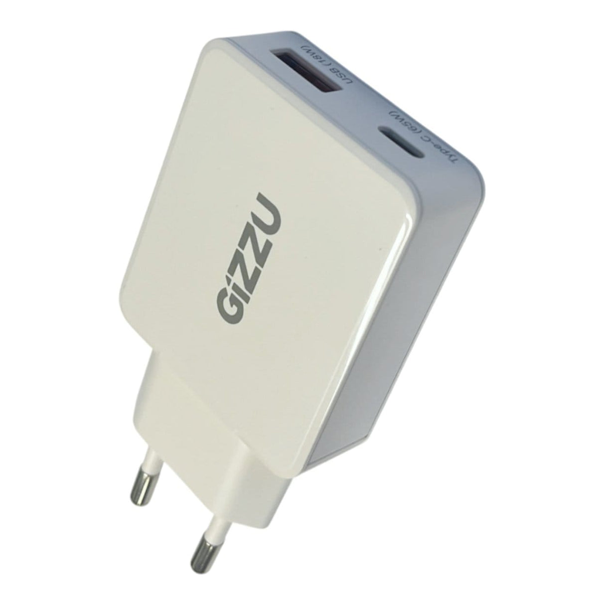 Gizzu 65W 2-port GaN Wall Charger White GWCCU65W