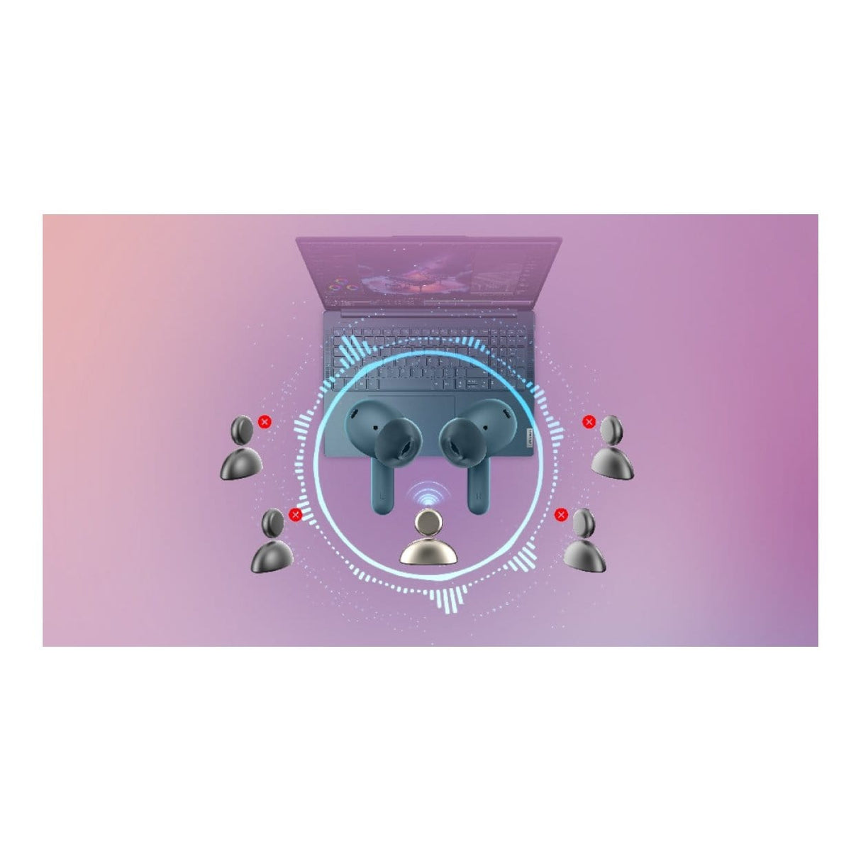 Lenovo YOGA PC Edition Wireless Earbuds - Tidal Teal GXD1N63507