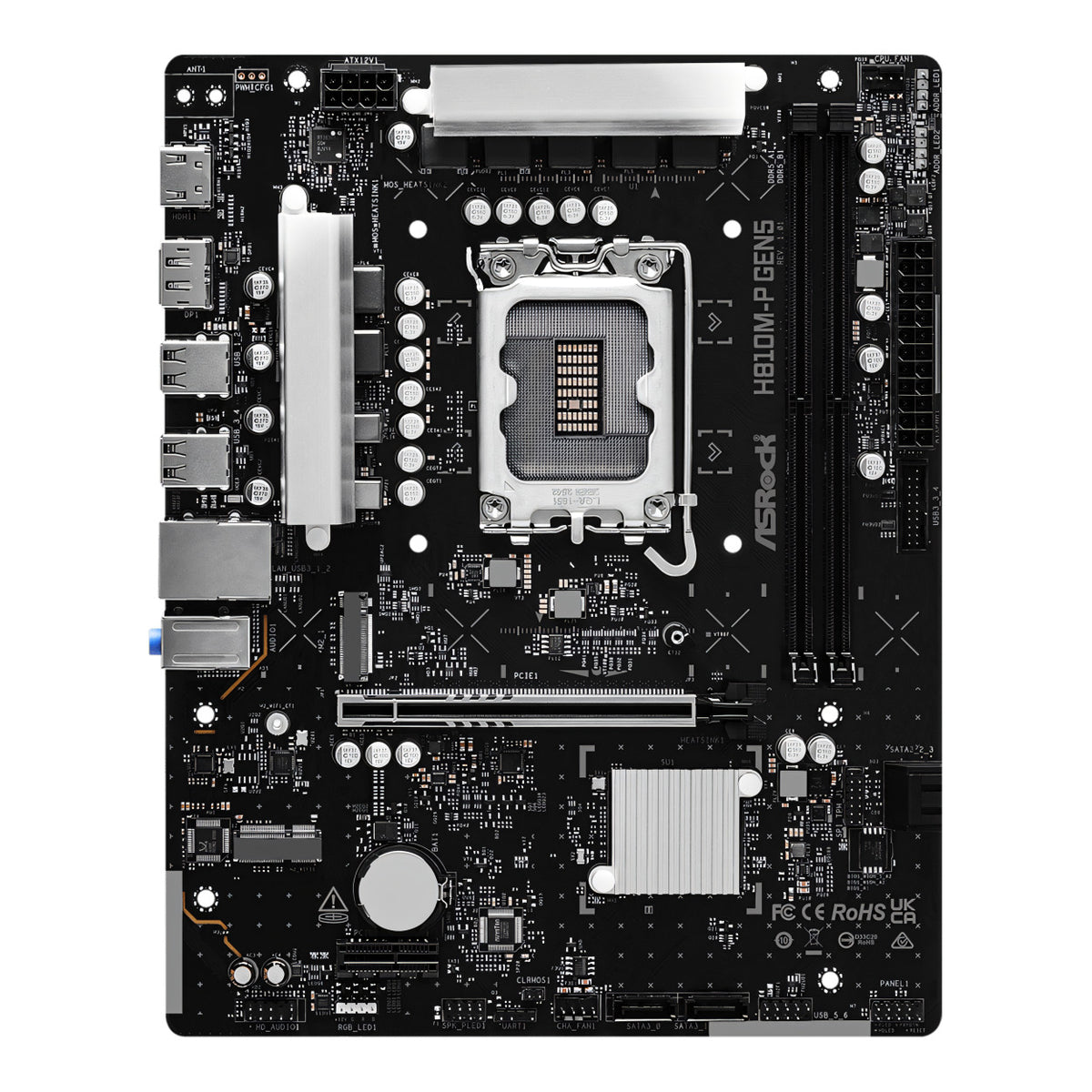 ASRock H810M-P Gen 5 Intel LGA 1851 M-ATX Motherboard
