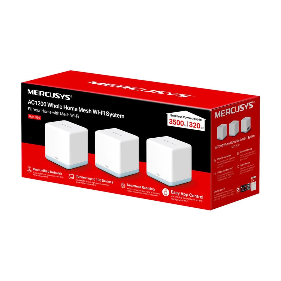 Mercusys Halo H30(3-pack) AC1200 Whole Home Mesh Wi-Fi System