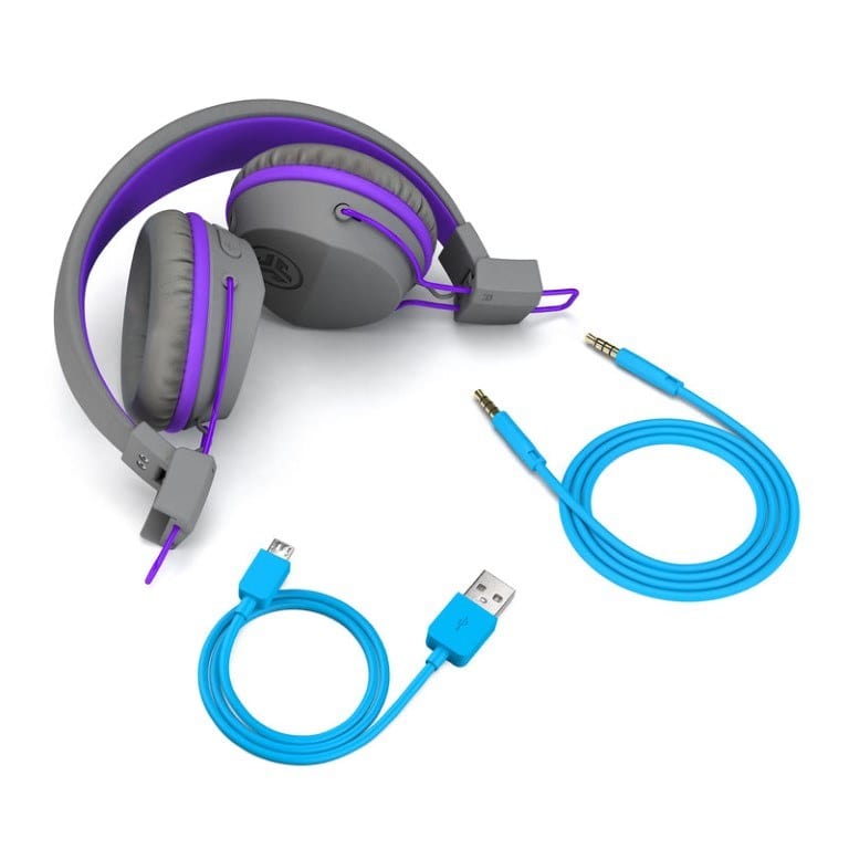 Jlab JBuddies Studio Wireless On-Ear Kids Headset Purple and Grey HBSTUDIORGRYPRPL4