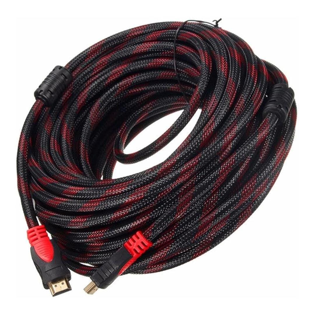 UniQue 30m Braided HDMI to HDMI Cable Black and Red HDMIBR-30M