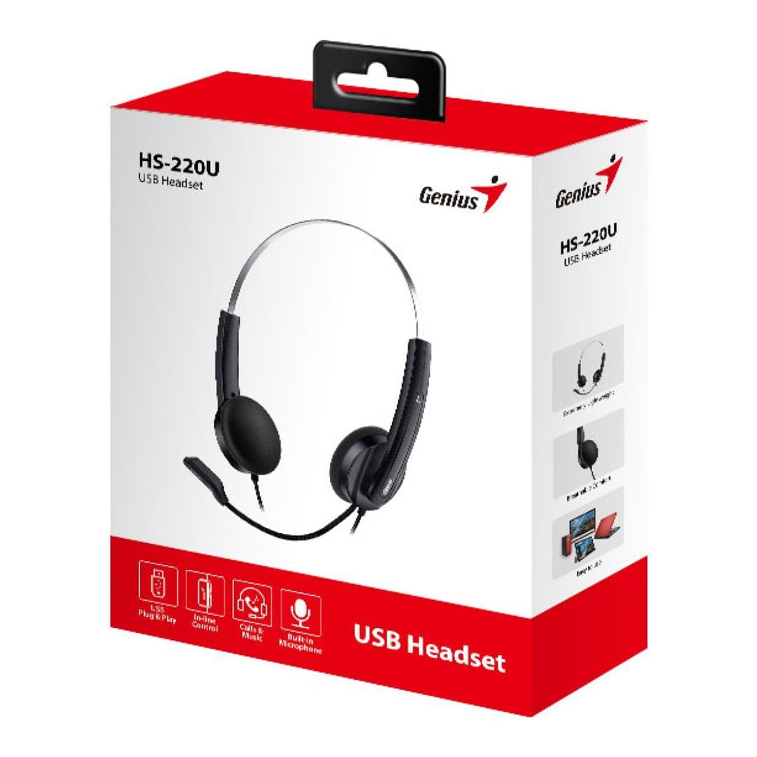 Genius HS-220U Wired Headset Black