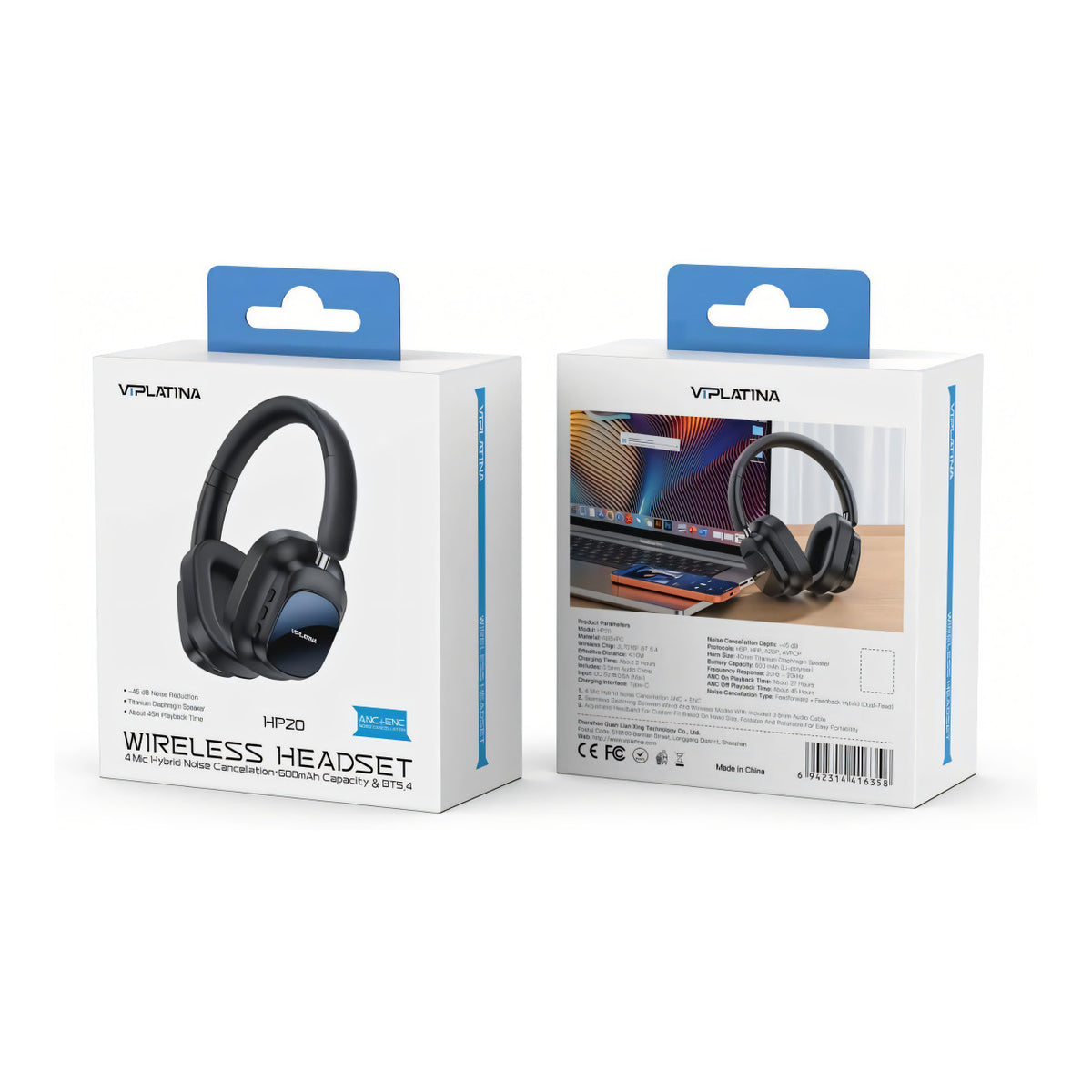VIPLATINA HP20 Wireless Bluetooth ANC Headset