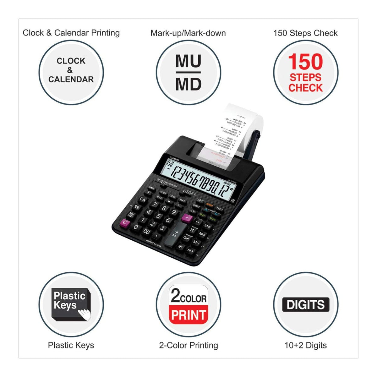 Casio HR-100RC Compact Printing Calculator