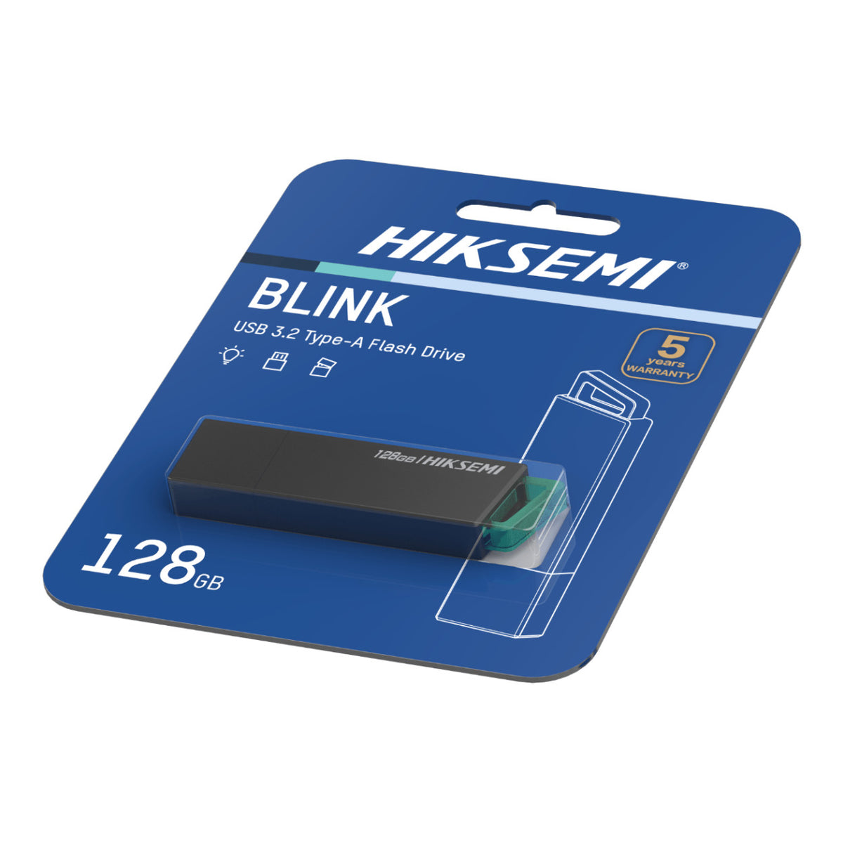 Hiksemi Blink 128GB USB Flash Drive - Black HS-USB-E302-128G
