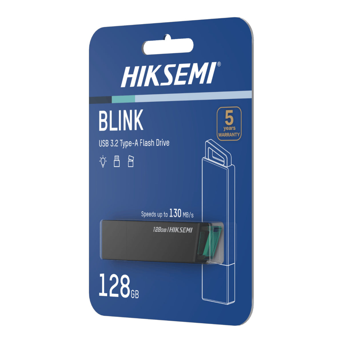 Hiksemi Blink 128GB USB Flash Drive - Black HS-USB-E302-128G
