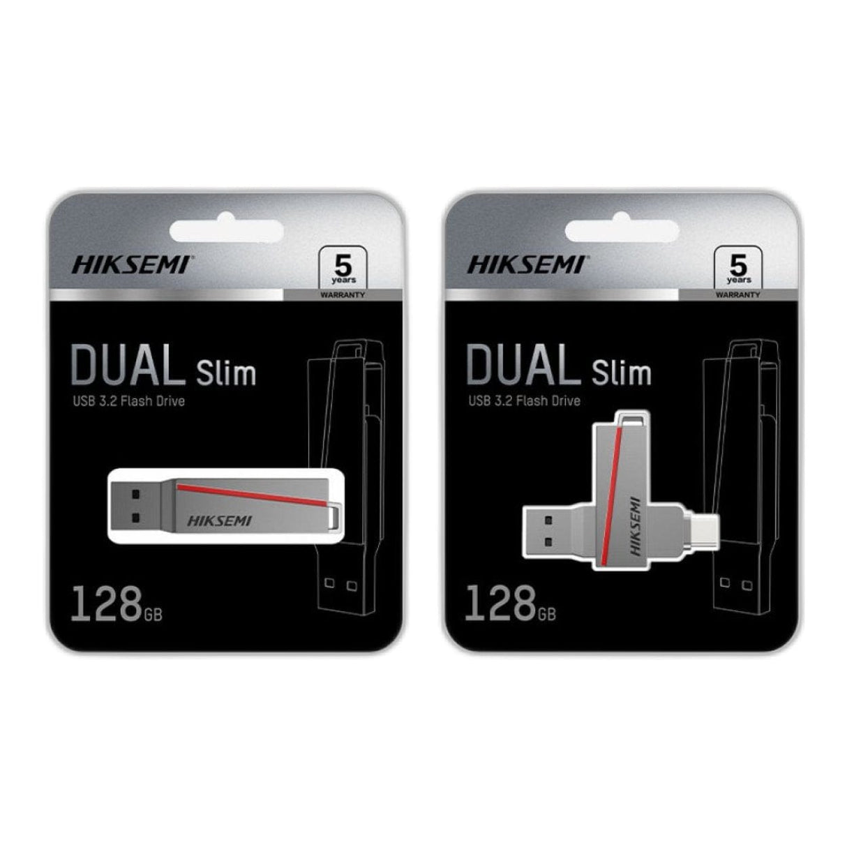 Hiksemi Dual Slim 16GB USB-C Flash Drive HS-USB-E307C-16G-U3