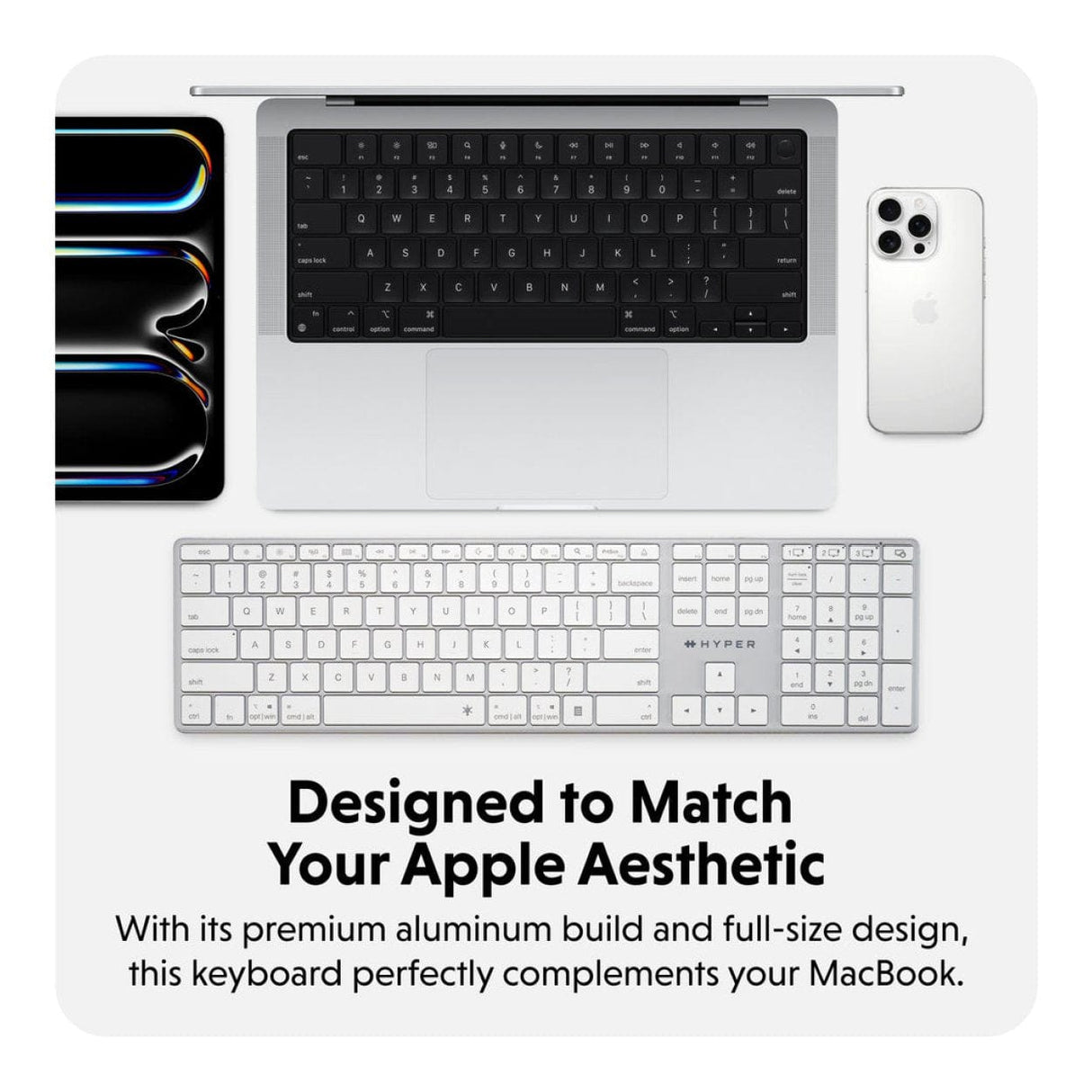 Hyper HyperSpace Bluetooth Wireless Keyboard - White HS2310US