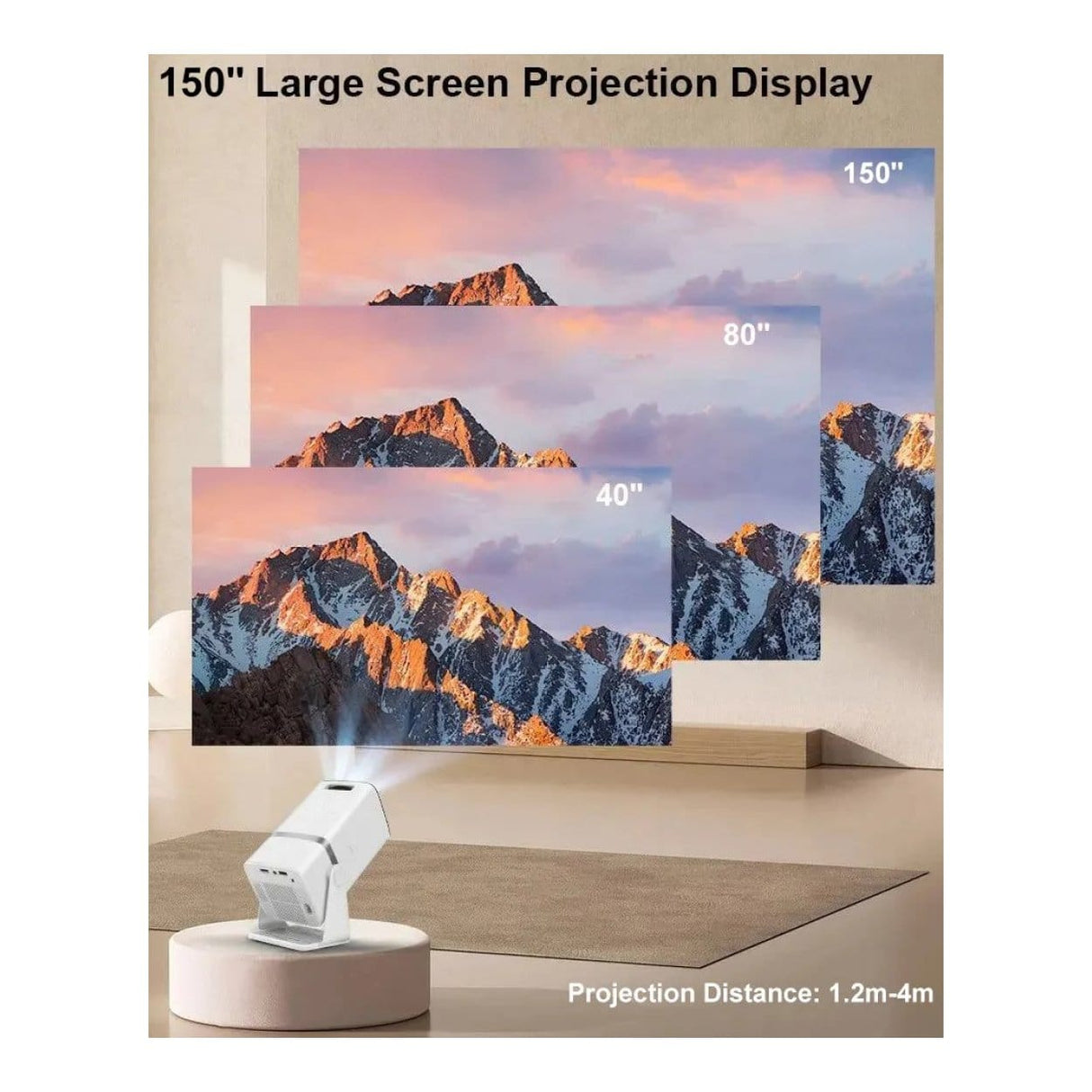 HTPNEO H69 1500 ANSI Lumens Smart Home Theater Projector HTPH69