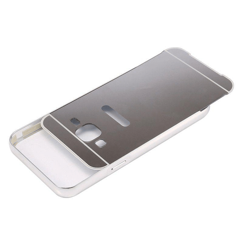 Tuff-Luv Metal Plating Bumper Case for Samsung Galaxy J1 Silver I14_9