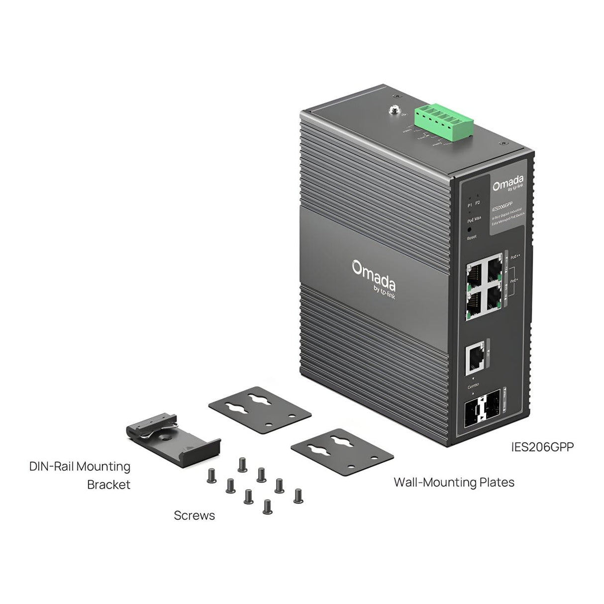 TP-Link Omada IES206GPP 6-Port Gigabit PoE++ Compliant Industrial Managed Network Switch