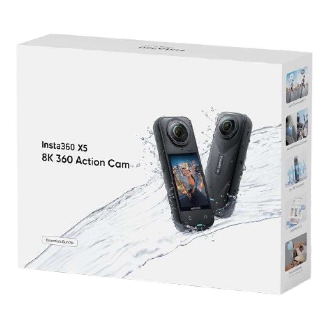 Insta360 X5 8K 6mm 360 Degree Action Camera Black with Essential Bundle IN-CINSAAHA-EB