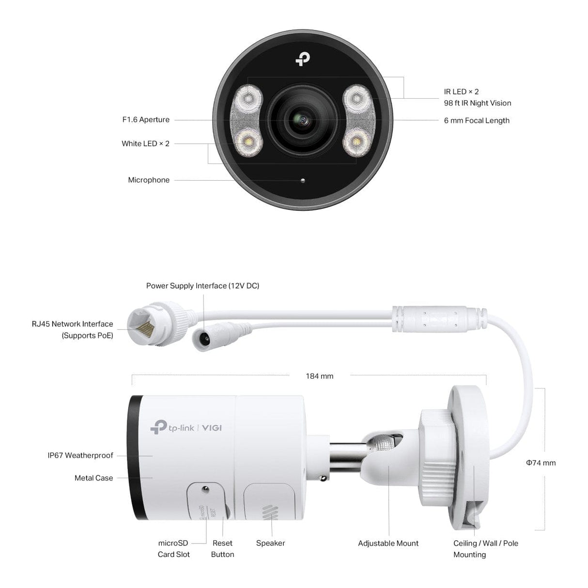 TP-Link InSight S355 VIGI 5MP Outdoor Full-Color Bullet Network Camera