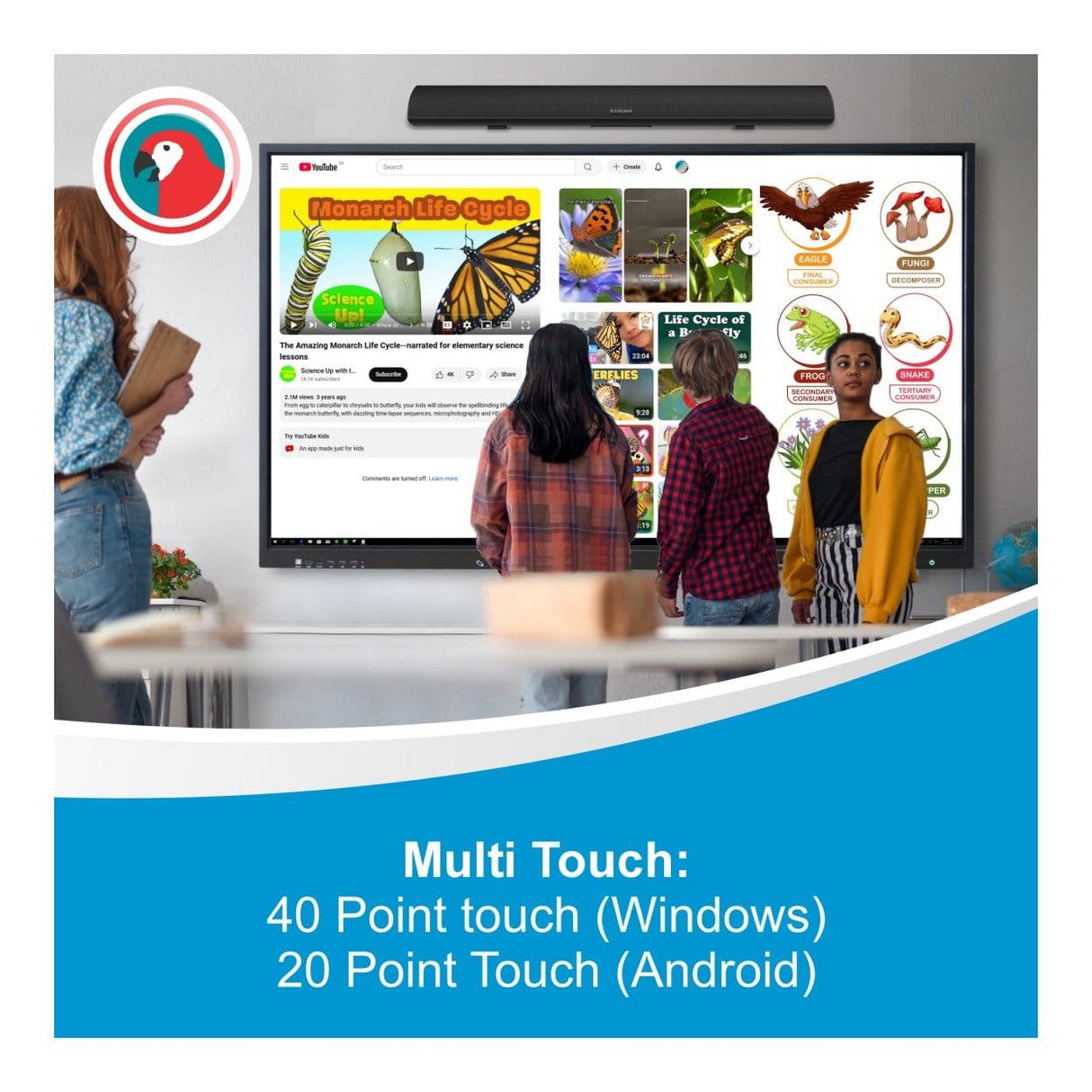 Parrot 86-inch Interactive Touch LED Panel IP0086A