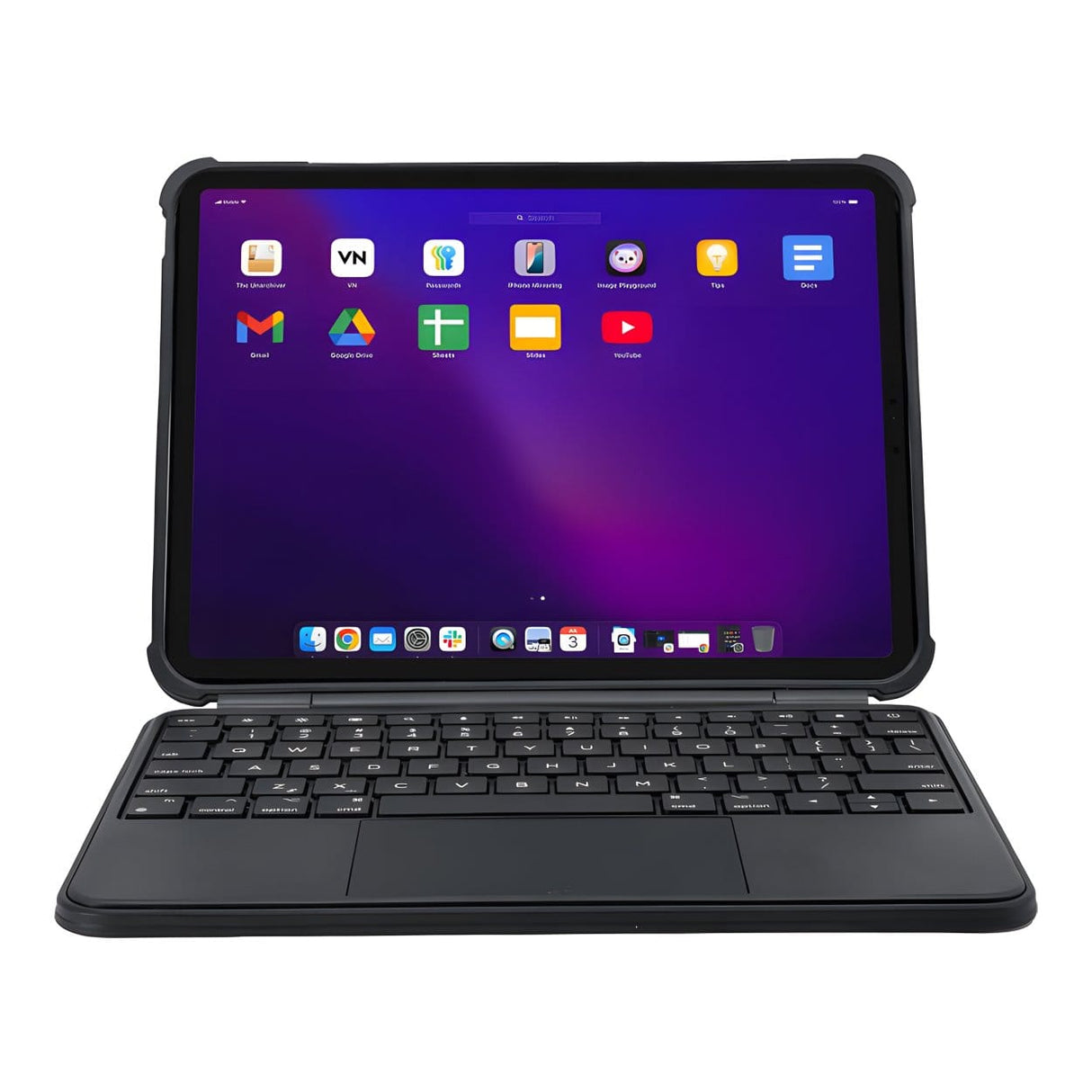 Macally Rugged 11-inch iPad Keyboard Case with Trackpad - Black IPKBCASE11