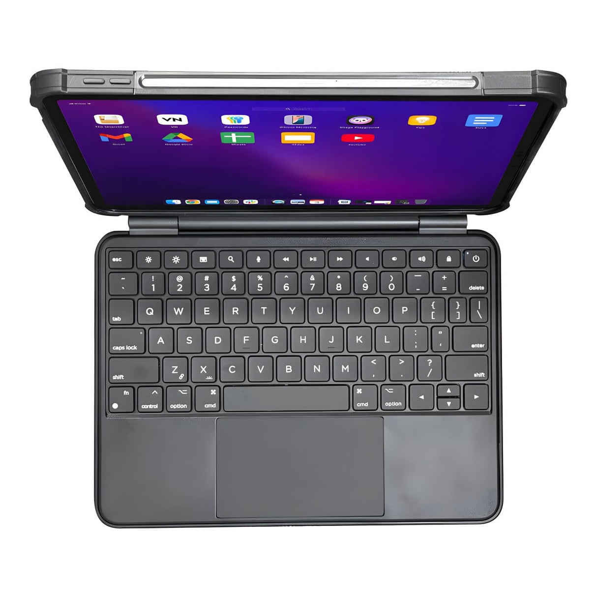 Macally Rugged 11-inch iPad Keyboard Case with Trackpad - Black IPKBCASE11