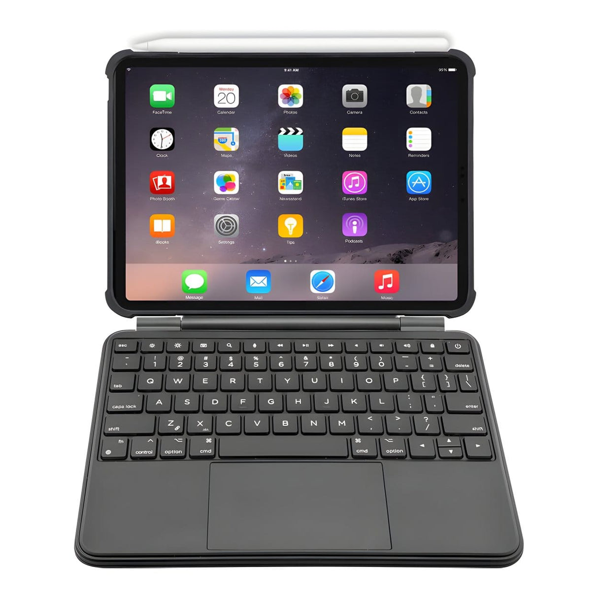 Macally Rugged 11-inch iPad Keyboard Case with Trackpad - Black IPKBCASE11