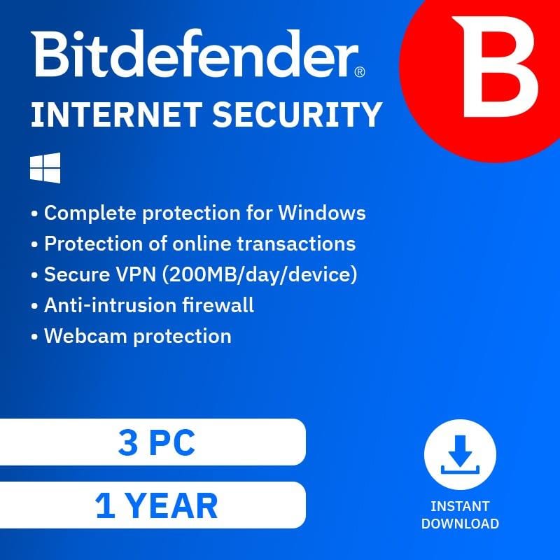 Bitdefender Internet Security 3 Device 1-Year Subscription Download