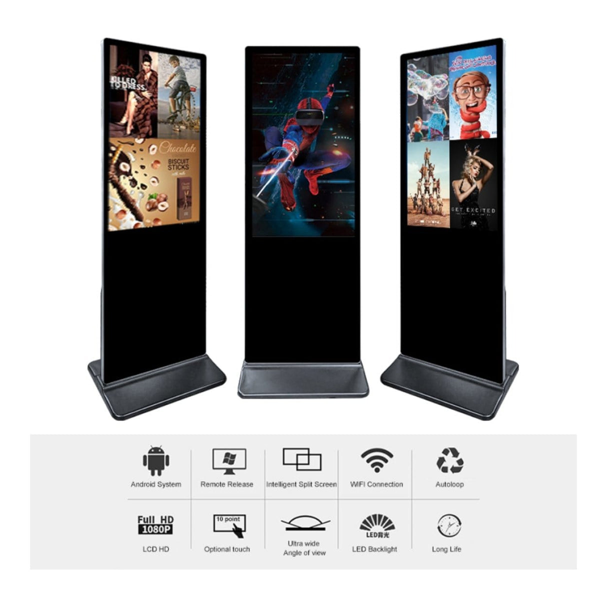Parrot 43-inch LED Touch Standing Kiosk Black IWS1043