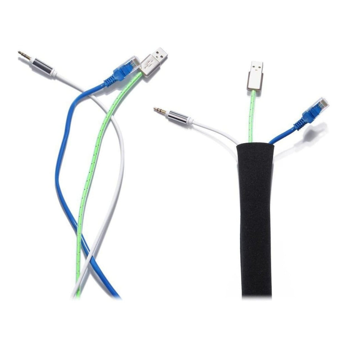 Tuff-Luv Flexible 19-20-inch Cable Management Sleeve Organizer - Black J2_99